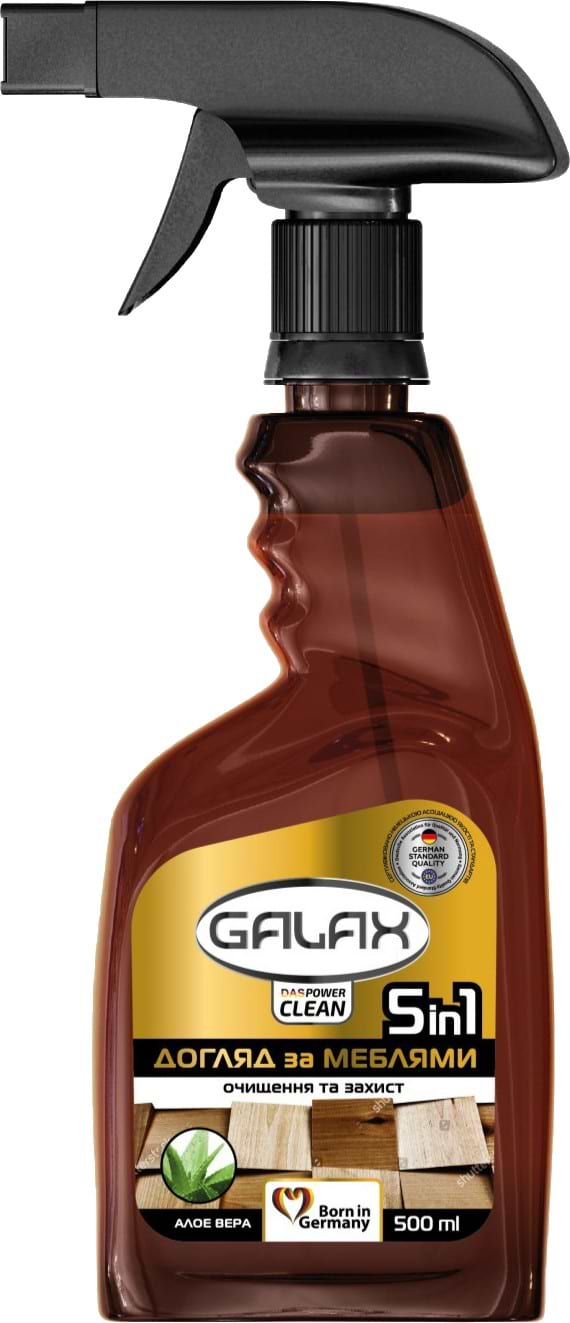 Засіб для чищення універсальний GALAX д/догляду за меблями das PowerClean 5в1 з алое вера 500мл - Фото 1