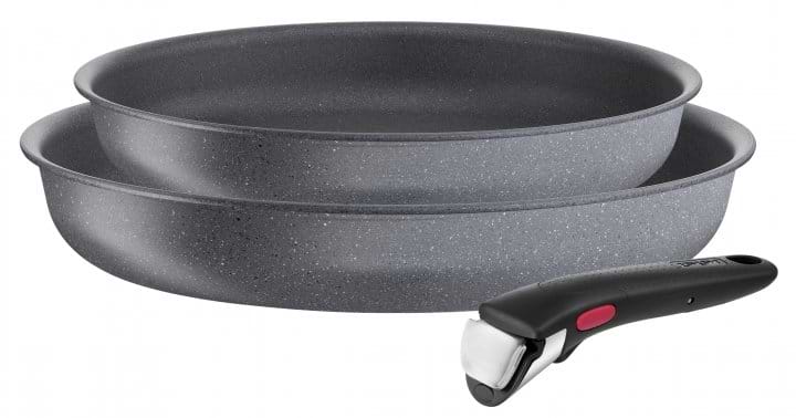 Набір сковорід зі знімною ручкою Tefal L3969102 Ingenio Natural Force 3 пр - Фото 1