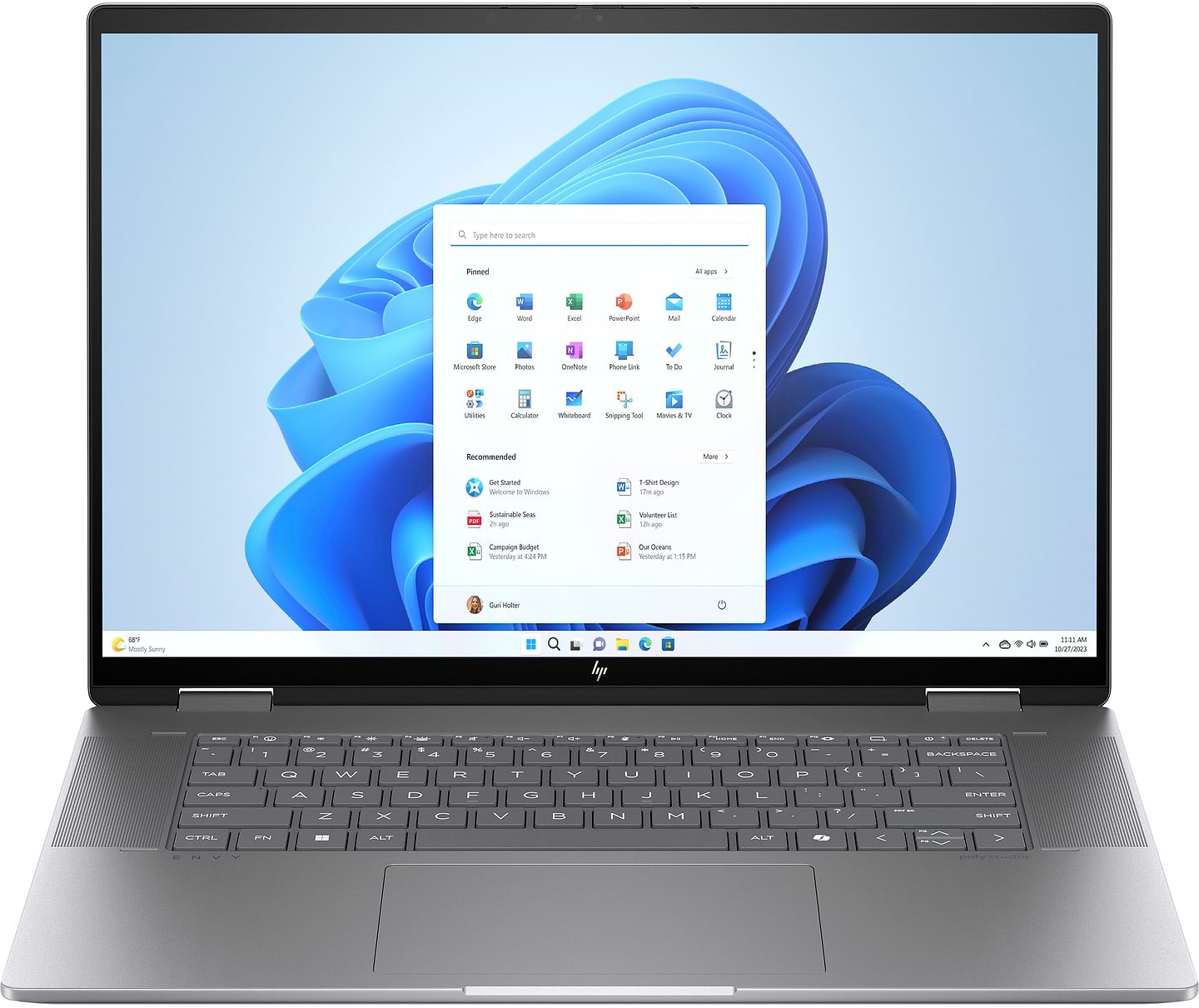 Ноутбук HP Envy x360 Laptop 16-ad0001ua (B9PG1EA) Meteor Silver - Фото 1