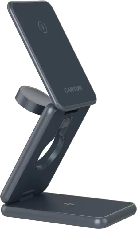 Фото - Беспроводное зарядное устройство Canyon OnCharge 309 15W 3in1 Metal (CNS-WCS309M)