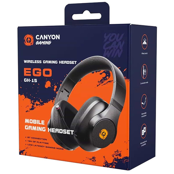 Фото - Навушники повнорозмірні бездротові Canyon EGO GH-15 2in1 BT White (CND-SGHS15W)