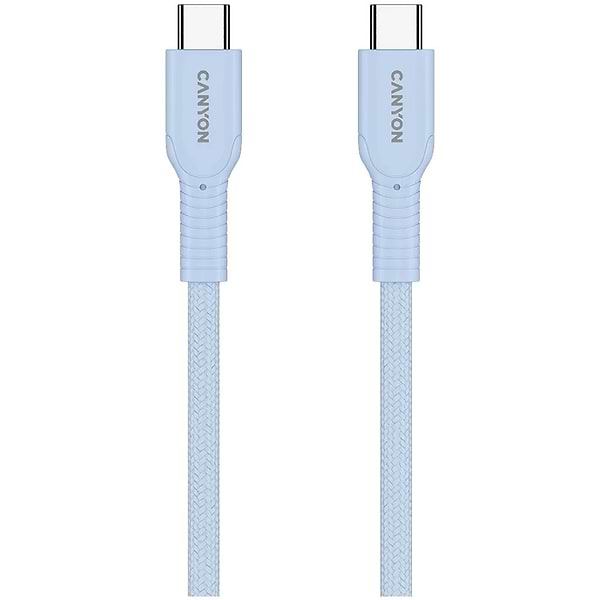Фото - Кабель синхронизации данных Canyon OnWire 60CL C-C 60W COLOR Braided 1m Light Blue (CND-CCAP60AB10LBL)