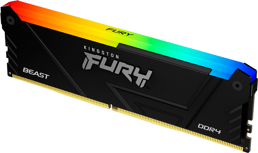Память DDR Kingston 8GB 3200MT/s DDR4 CL16 DIMM FURY Beast RGB (KF432C16BB2A/8WP)