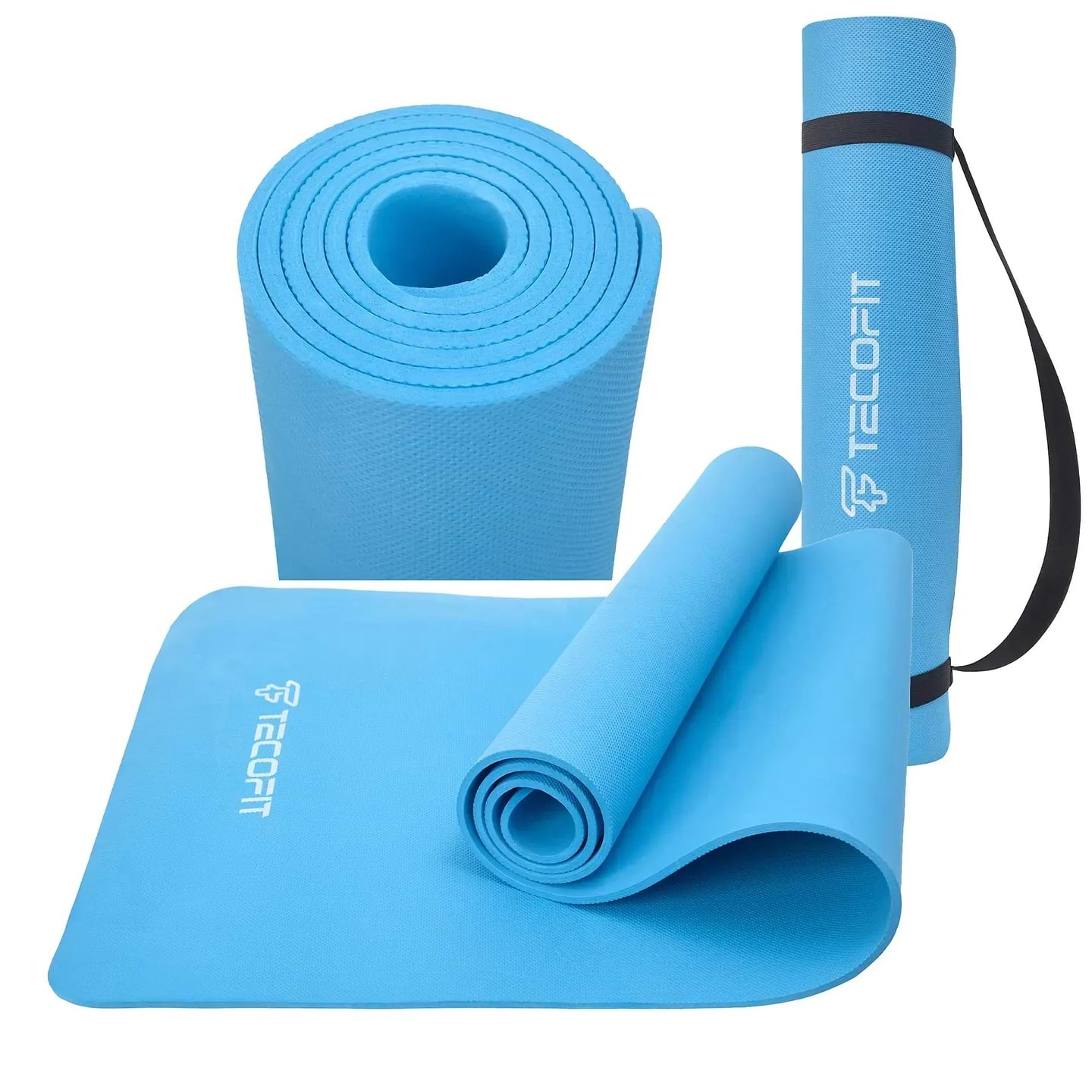 Килимок для йоги та фітнесу TECOFIT EVA Mat 173х61х6 мм Blue single color (TOP240214836) - Фото 1