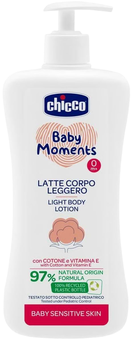 Фото - Лосьйон для ванни дитячий Chicco для чутливої шкіри Baby Moments 500 мл (10243.00)