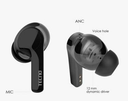 Фото - Наушники вкладыши беспроводные TWS Tecno Hipods H3 Black