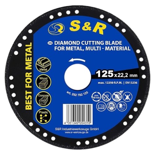 Диск алмазный S&R Profi 125 х 22.2 мм (252782125)