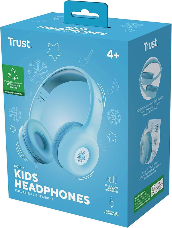 Фото - Наушники накладные проводные Trust Nouna Headphones mini-jack, Mic Blue (25278)