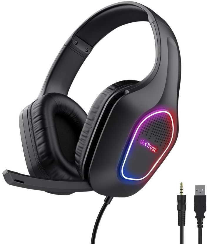 Гарнітура дротова ігрова Trust GXT 416 Zirox LED Headset Black (25331)