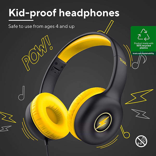 Фото - Наушники накладные проводные Trust Nouna Headphones mini-jack, Mic Black (25406)