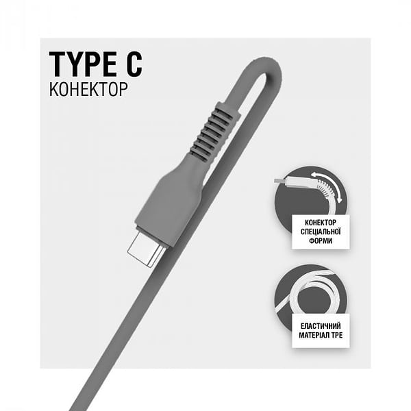 Фото - Кабель ACCLAB USB to Type-C 1,2m  Black (AL-CBCOLOR-T1BK)