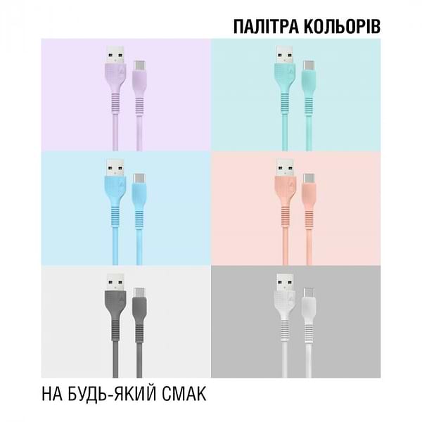 Фото - Кабель синхронизации данных ACCLAB USB to Type-C 1,2m  Peachy (AL-CBCOLOR-T1PH)