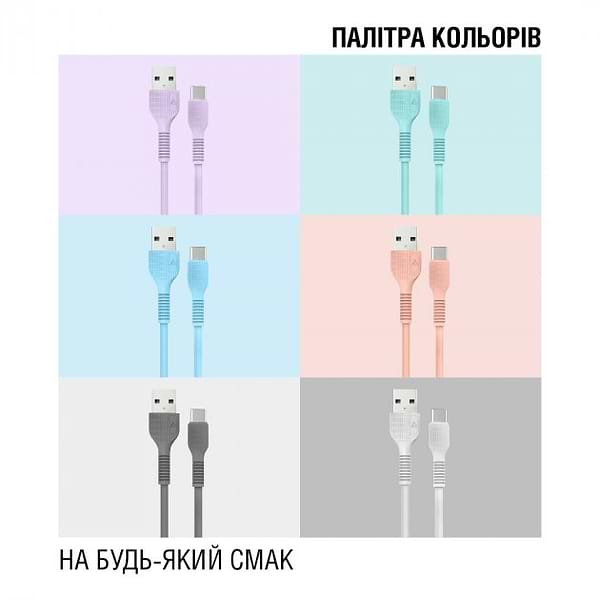 Фото - Кабель ACCLAB USB to Type-C 1,2m  Violet (AL-CBCOLOR-T1PP)