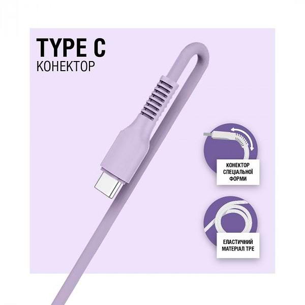 Фото - Кабель ACCLAB USB to Type-C 1,2m  Violet (AL-CBCOLOR-T1PP)
