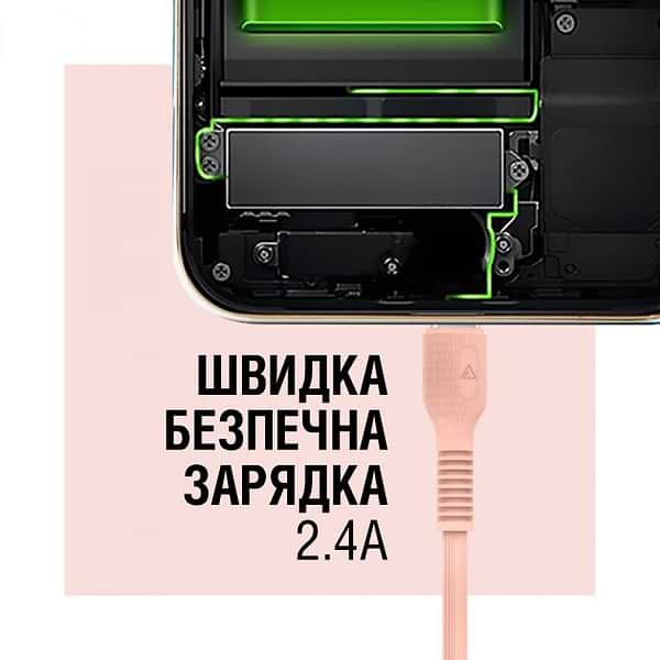 Фото - Кабель синхронизации данных ACCLAB USB to Type-C 1,2m  Peachy (AL-CBCOLOR-T1PH)