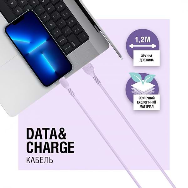 Фото - Кабель ACCLAB USB to Type-C 1,2m  Violet (AL-CBCOLOR-T1PP)