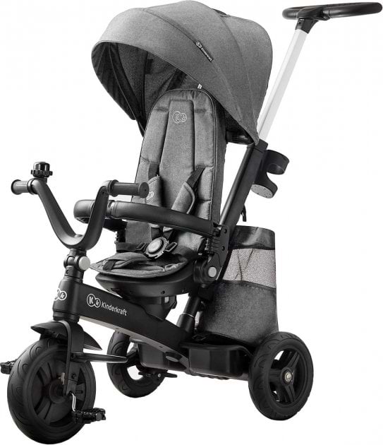 Триколісний велосипед Kinderkraft Easytwist Platinum Grey (KKRETWIGRY0000)