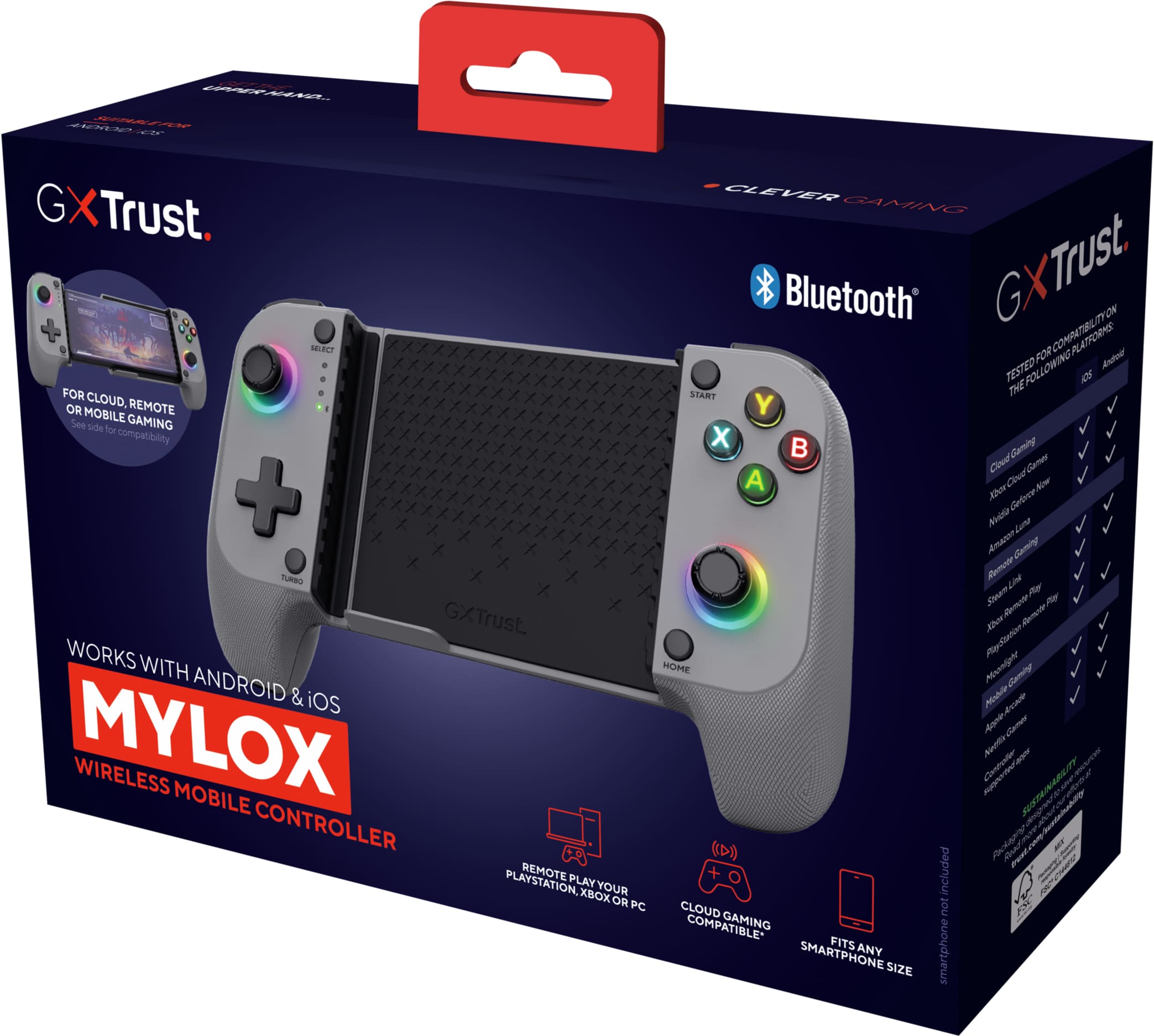 Фото - Геймпад Trust GXT 735G Mylox Wireless mobile Gaming Controller, BT Grey (25649)