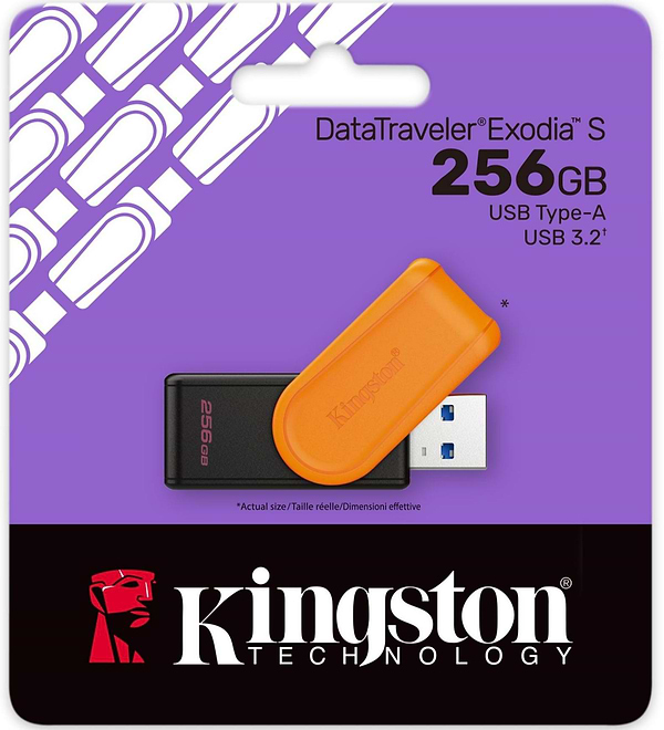 Фото - Флеш USB Kingston DataTraveler Exodia S 256 ГБ Black + Orange (DTXS/256GB)