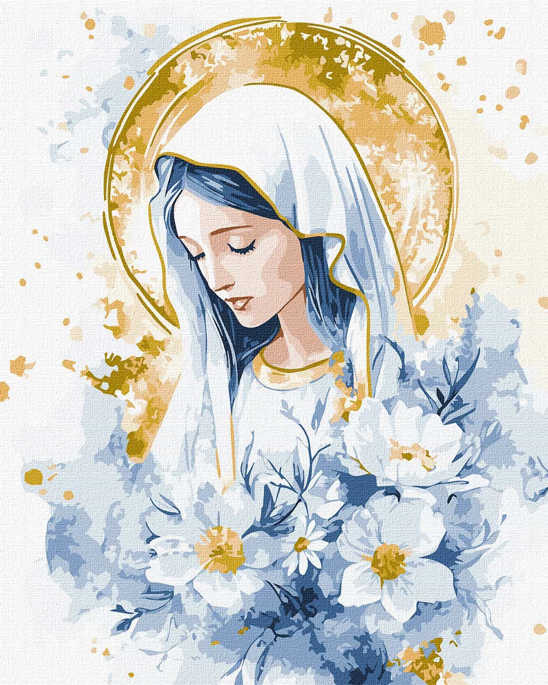 Картина за номерами Ideyka Небесна Марія 40х50 см (KHO2572)