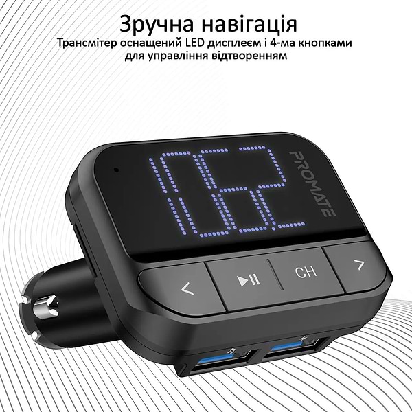 Фото - FM модулятор Promate ezfm-2.black