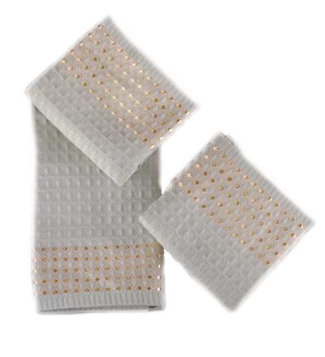 Фото - Рушник кухонний Aisha вафельний золотий борт Оливковий 40х60