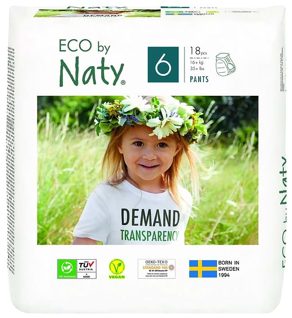 Фото - Одноразові підгузки-трусики Eco By Naty Органічні Розмір 6 (16+ кг) 18 шт. (244114)