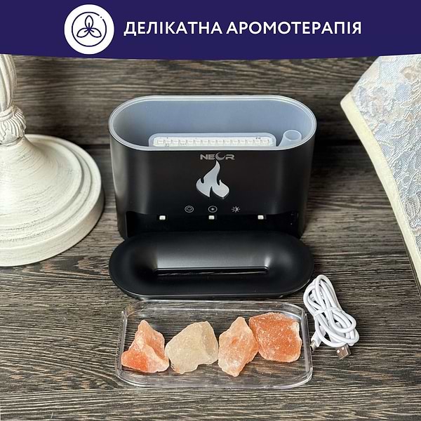 Фото - Зволожувач повітря Neor FLAME AROMA 25ML10 BK