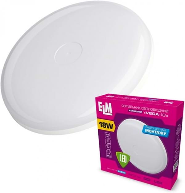 Фото - Світлодіодний світильник ELM Vega 18W 6500К IP40 26-0051