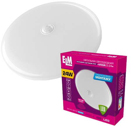 Светодиодный светильник ELM Vega S 24W 6500К IP40 26-0104