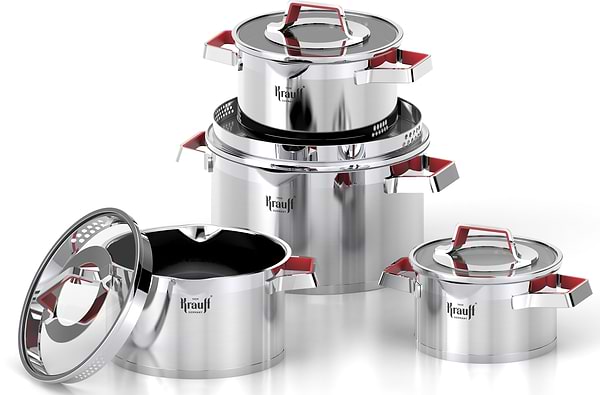 Фото - Набор посуды Krauff 26-202-010 Moderne Rot 8 пр.