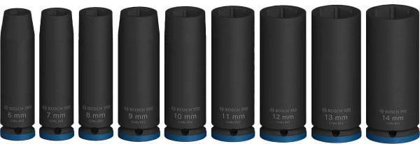 Фото - Набор торцевых головок Bosch Professional Deep 9 шт. 1/4" 50 мм (2.608.003.035)