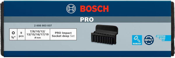 Фото - Набор торцевых головок Bosch Professional Deep 9 шт. 3/8" 63 мм (2.608.003.037)