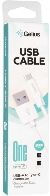 Фото - Кабель синхронизации данных Gelius One GP-UC120 Type-C White 2m (85166)
