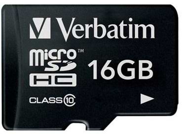 Фото - Карта памяти Verbatim microSDHC 16Gb Class 10 w/SD adapter (44082)