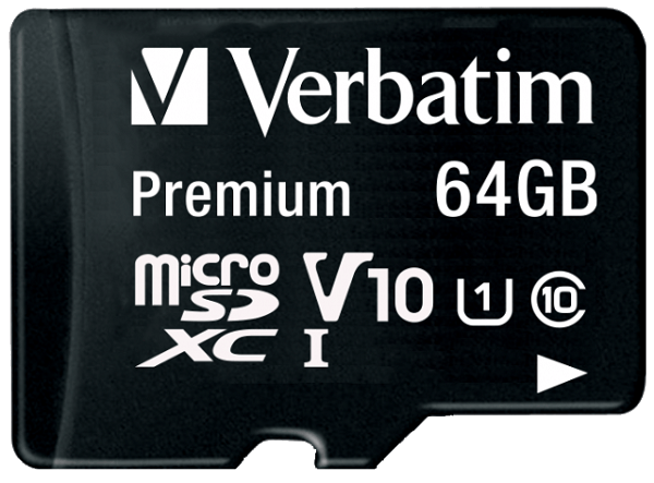 Фото - Карта памяти Verbatim microSDXC 64Gb Class 10 w/SD adapter (44084)