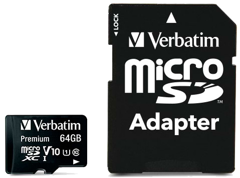 Фото - Карта памяти Verbatim microSDXC 64Gb Class 10 w/SD adapter (44084)