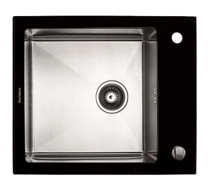 Мойка кухонная Platinum Handmade BLACK GLASS 600x510x200