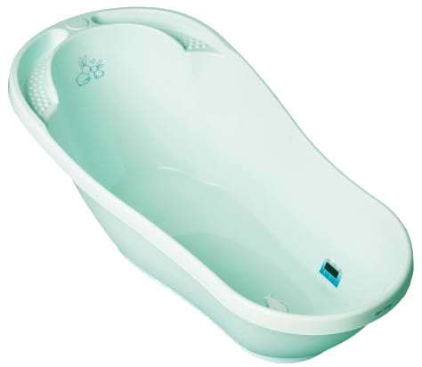 Детская ванночка Tega Baby Зайчики со сливом 92 см Светло-зеленая (KR-011-105)