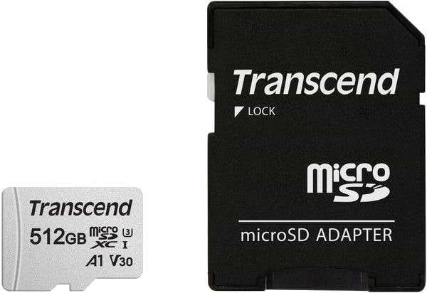 Карта пам'яті Transcend microSDXC 300S 512GB UHS-I U3 + ad (TS512GUSD300S-A)