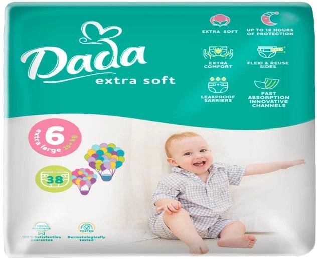 Одноразові підгузки Dada Extra Soft Розмір 6 (16+ кг.), 38 шт. (92497) - Фото 1