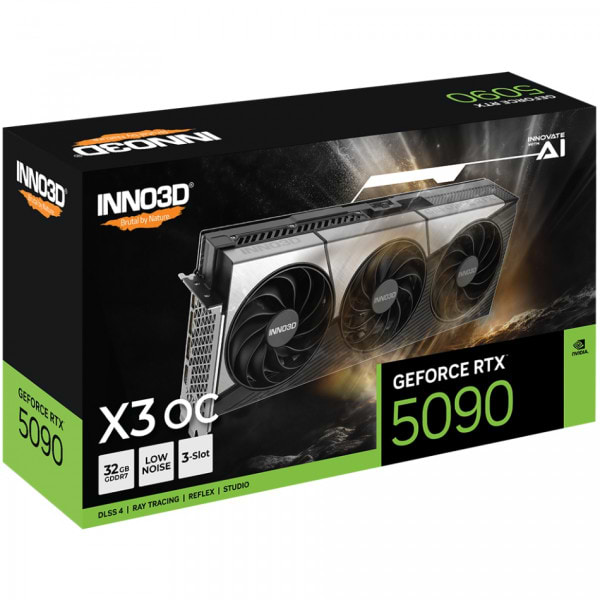 Фото - Видеокарта Inno3D GeForce RTX5090 X3 OC, 32GB GDDR7 (N50903-32D7X-17593928)