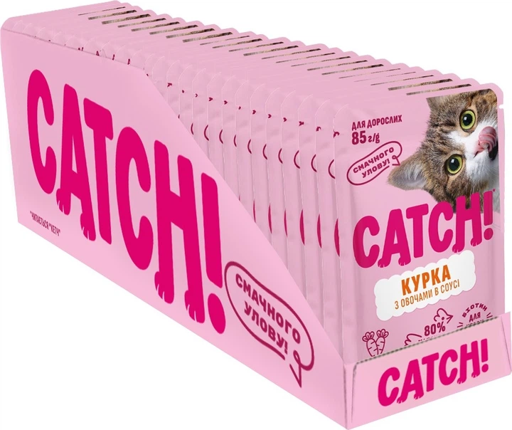 Набор влажного корма для кошек Catch! с курицей и овощами в соусе 24 шт х 85г (2700000066997)