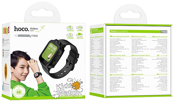 Фото - Детские часы HOCO Y104 4G Black (6942007646352)