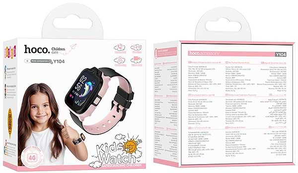 Фото - Детские часы HOCO Y104 4G Pink (6942007646376)