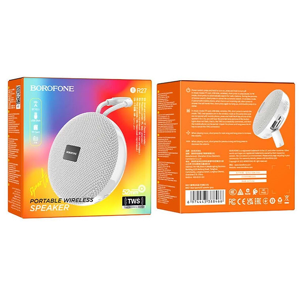 Фото - Портативная акустика BOROFONE BR27 Dear sports BT speaker Grey (6974443388466)