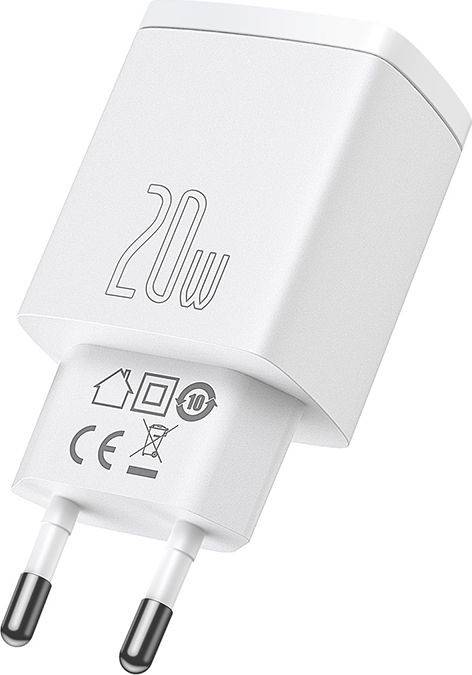 Фото - Мережевий зарядний пристрій Baseus Compact Quick Charger U+C 20W EU White (CCXJ-B02)
