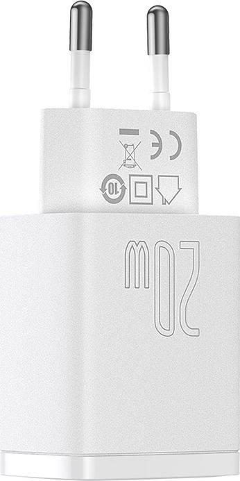 Фото - Мережевий зарядний пристрій Baseus Compact Quick Charger U+C 20W EU White (CCXJ-B02)