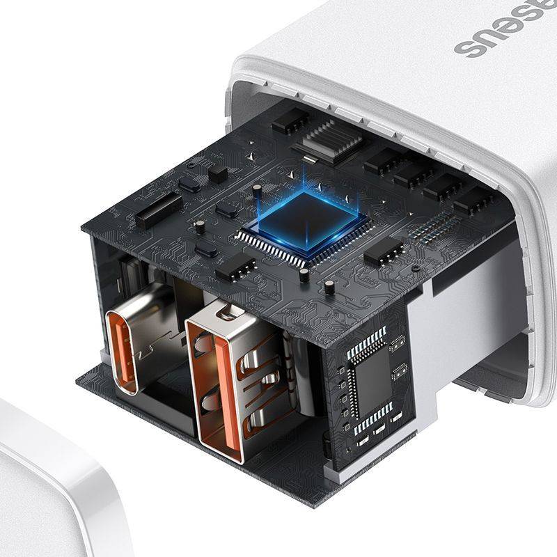 Фото - Мережевий зарядний пристрій Baseus Compact Quick Charger U+C 20W EU White (CCXJ-B02)