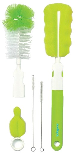 Фото - Ершик для детских бутылочек BabyOno набор со сменной ручкой, зеленый (735/02)